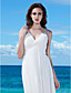  Sheath/Column V-neck Floor-length Chiffon Wedding Dress