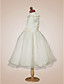  Ball Gown V-neck Tea-length Satin Flower Girl Dress