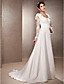  A-line Sweetheart Sweep/Brush Train Wedding Dress