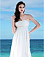  Sheath/Column Strapless Empire Waist Floor-length Chiffon Wedding Dress