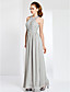 Sequined Jewel Neck Floor-length Chiffon Evening Dress