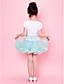  Blue Trimming Bowknot Chiffon Girl Skirt With Lining