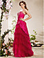  A-line Spaghetti Straps  Floor-length Taffeta  Tulle Evening Dress