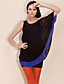  ts cor bloco camisa de tule longa