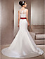  Trumpet/Mermaid Bateau Neck Court Train Satin Wedding Dress