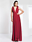  Sheath/ Column V-neck Floor-length Chiffon Evening Dress