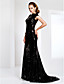  Sequined Bateau Neck Sweep/Brush Train Evening Dress Inspired By Evan Rachel Wood At The Emmys