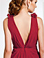 Sheath/ Column V-neck Floor-length Chiffon Evening Dress