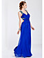  bainha / coluna tiras do assoalho-comprimento chiffon vestido de noite