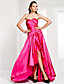  Asymmetrical Sweetheart Neck Stretch Satin Evening Dress