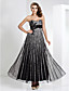  Sheath/Column Sweetheart Floor-length Tulle And Stretch Satin Evening Dress