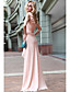  One Shoulder Floor-length Sheath/Column Satin And Chiffon Evening Dress