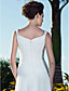  Sheath/Column Straps V-neck Court Train Chiffon Wedding Dress