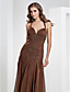  A-line Halter Tea-length Chiffon Evening Dress