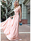  One Shoulder Floor-length Sheath/Column Satin And Chiffon Evening Dress