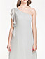  A-line One Shoulder Floor-length Chiffon Bridesmaid Dress