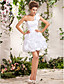  Ball Gown One Shoulder Short/Mini Taffeta Wedding Dress