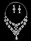  Gorgeous Rhinestone Cute Flower Ladies Necklace and Earrings Jewelry Set (50 cm)