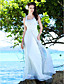  Sheath/Column Straps Sweep / Brush Train Chiffon Wedding Dress