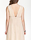  A-line V-neck Floor-length Chiffon Over Elastic Satin Bridesmaid/ Wedding Party Dress
