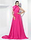  A-line High Neck Chiffon Evening Dress With Court Train inspired by Emma Stone at the 84th Oscar