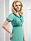  A-line Scoop Floor-length Chiffon And Stretch Satin Evening Dress