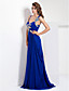  tiras uma linha de espaguete assoalho-comprimento vestido de noite chiffon jersey