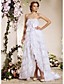  uma linha de trem tribunal strapless assimétrica organza vestido de capina