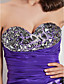  A-line Sweetheart Asymmetrical Taffeta And Charmeuse Evening Dress