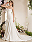  Trompete / Meerjungfrau strapless Kapelle Zug Satin Jäten Kleid