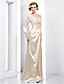  Sheath/ Column V-neck Floor-length Stretch Satin Evening Dress