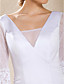 Trumpet/Mermaid V-neck Chapel Train Satin Lace Weeding Dress