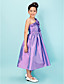  Princess One Shoulder Tea-length Taffeta Junior Bridesmaid Dress