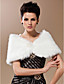  faux fur occasione speciale / scialle da sposa in avorio con chiusura anteriore perla