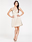  A-line Halter Short/Mini Satin Bridesmaid Dress