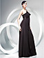  Sheath/ Column One Shoulder Floor-length Chiffon Over Stretch Satin Evening Dress