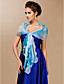  Chiffon With Button Special Occasion Shawl In Blue