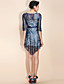  TS Mid Sleeve Irregular Hem Lace Dress