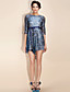  TS Mid Sleeve Irregular Hem Lace Dress