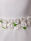  Ballkleid scoop knielangen Satin und Tüll Blumenmädchen Kleid