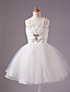  A-line Spaghetti Straps Knee-length Satin  Beading Sleeveless Flower Girl Dress