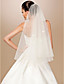  One-tier Tulle Pearl Trim Edge Elbow Wedding Veil With Pearls / Satin Flower (More Colors)
