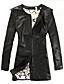  Long Sleeve Office/Casual Lambskin Leather Coat