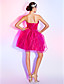  bola vestido strapless corto / mini vestido de cóctel de organza sobre tafetán