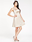  A-line Halter Short/Mini Satin Bridesmaid Dress