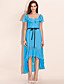  TS Asymmetric Hem Ruffle Maxi Tail Dress