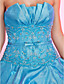  Ball Gown Strapless Floor-length Taffeta Prom Dress