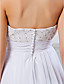  Sheath/ Column Strapless Court Train Chiffon Wedding Dress