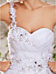  A-line One Shoulder Chapel Train Organza Wedding Dress