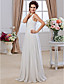  Sheath/ Column One Shoulder Floor-length Chiffon Wedding Dress